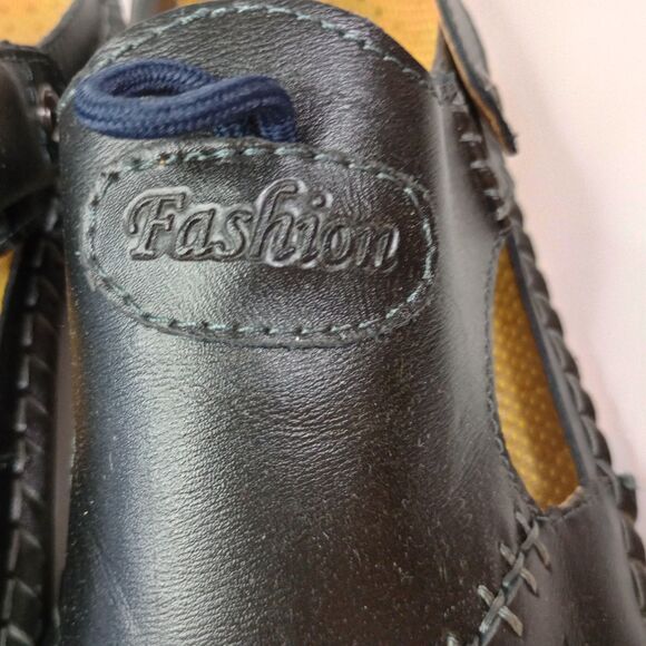 Men’s Leather Fisherman Sandals Closed Toe Walking Summer Shoes Black S 45 main image 5
